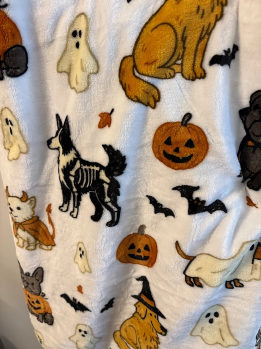 Pickle and Dot OVERSIZED HALLOWEEN DOGS IN COSTUME BLANKET